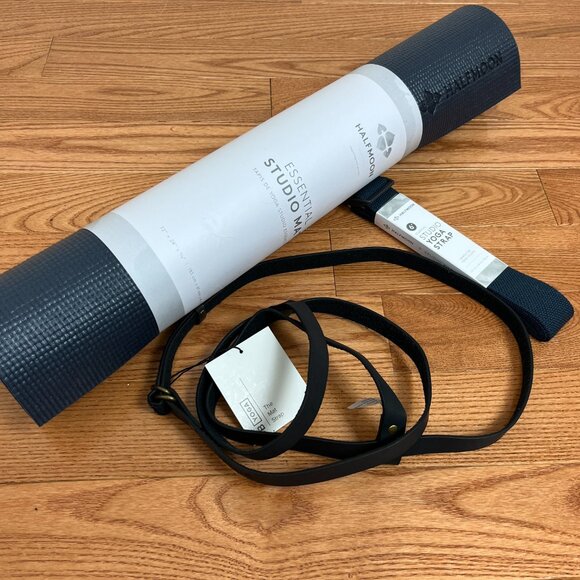 YOGA BUNDLE • Yoga mat, pleather carry strap & practice strap • NWT - Picture 1 of 9